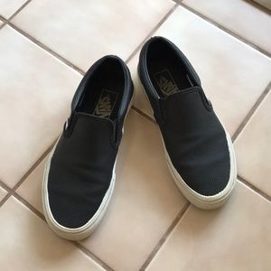 Vans Women’s Black Perforated Leather Slip On